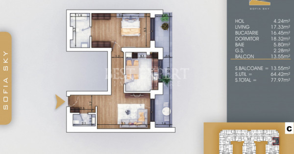 2 Camere Suprafata Generoasa Ideal Investitie