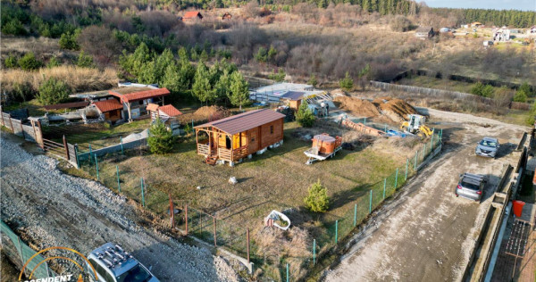 Teren intravilan 520 mp cu casuta din lemn,zona linistita,ap