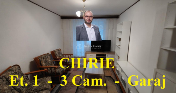 Oravita, Chirie, 3 Cam, Et. 1, Mobilat Utilat, Garaj Inclu