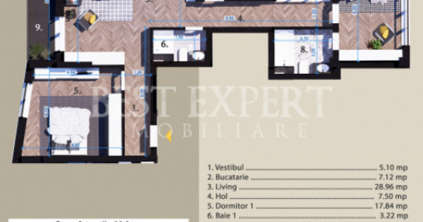3 Camere Zona Linistita -acces rapid STB-5 Min