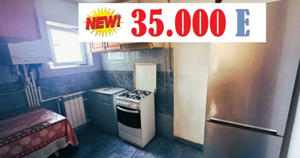 Apartament 2 camere cu centrala pe gaz / 35000 EURO