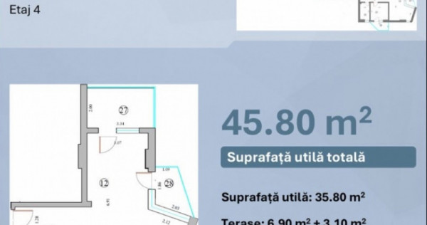 Studio 45,8 mp Mamaia Nord | l&acirc;ngă LIDL pe partea cu marea