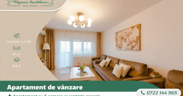 Apartament cu 5 camere si centrala proprie, zona Aurel Vlaic