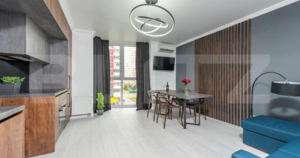 Apartament 2 camere, living cu bucătărie open space, balco