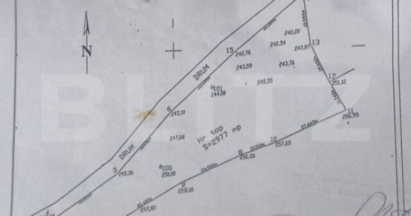Teren de v&acirc;nzare &ndash; 2.977 mp, intravilan, Scărișoara