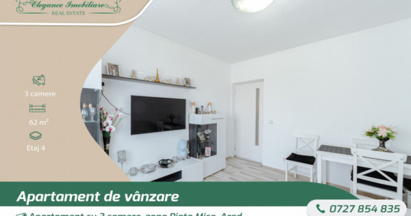 Apartament cu 3 camere, zona Piata Mica, Arad