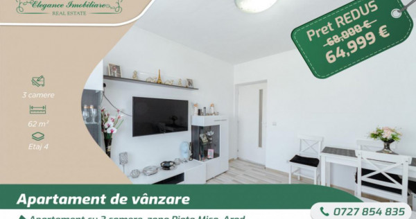 Apartament cu 3 camere, zona Piata Mica, Arad