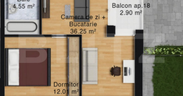 Apartament complex Green Residence Vest, 53 mp, loc de parca