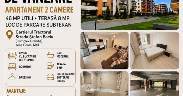 Apartament 2 Camere | Tractorul - Grandis | Parcare Subterană Inclusă