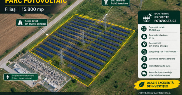 ☀️ TEREN PENTRU PARC FOTOVOLTAIC &ndash; FILIAȘI | 15.800 M