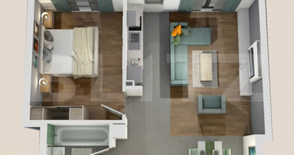 Apartament 2 camere, bloc nou, semifinisat, 54 mp, zona Vivo