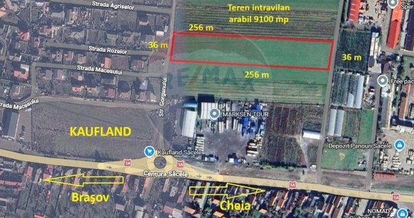 Teren intravilan, 9100 mp, l&acirc;ngă Kaufland Săcele