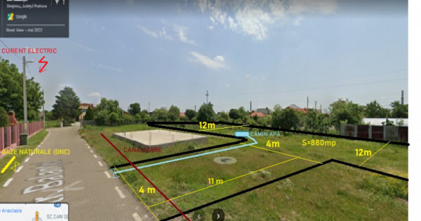Teren intravilan de v&acirc;nzare &icirc;n Strejnicu 874mp