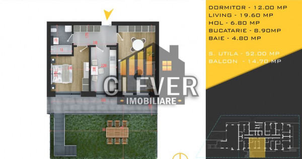 Apartament 2 camere cu Gradin Pallady Metrou Teclu
