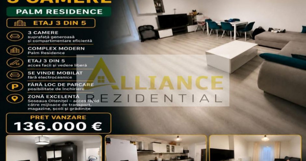 Palm Residence Soseaua Oltenitei Apartament 3 camere 2 ba...
