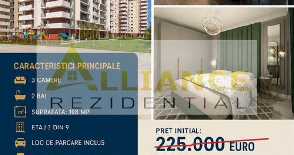 APARTAMENT 3 CAMERE | GRAND KRISTAL | 108 MP | PARCARE IN...