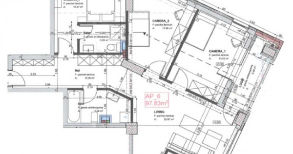 Apartament 4 CAM, SU 97.83 MP, BALCON zona MARASTI