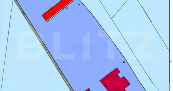 Teren intravilan 9688 mp cu constructii de cca. 550 mp