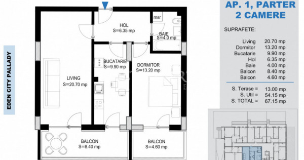 2 Camere decomandate | &Icirc;ncălzire &icirc;n Pardoseală | Comisio