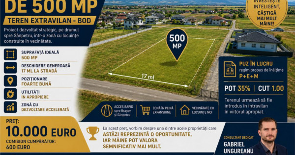 Parcela de teren 503 mp, Bod - Sanpetru