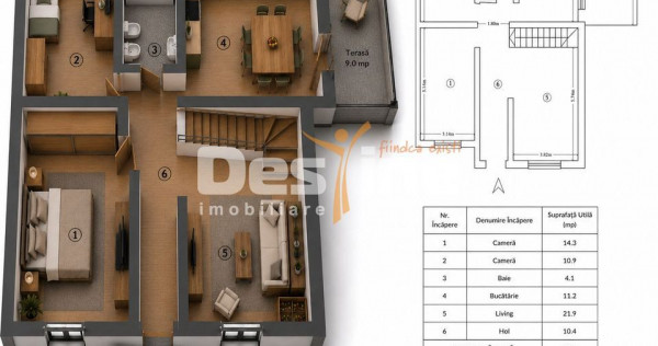 Casă LUNCA CETĂȚUII, 3 camere, decomandat, 82 mp, mans...