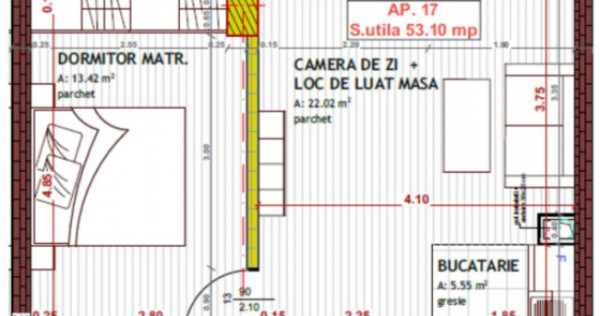 Apartament 2 camere 53,10mp, zona Tineretului