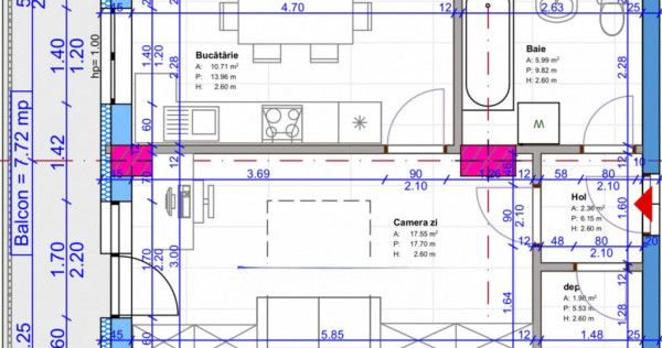 Apartament cu 2 camere, balcon in Floresti zona Terra