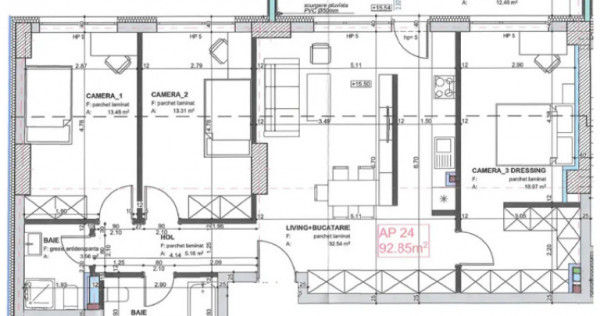 Apartament 4 CAM, SU 92.62 MP, TERASA zona MARASTI