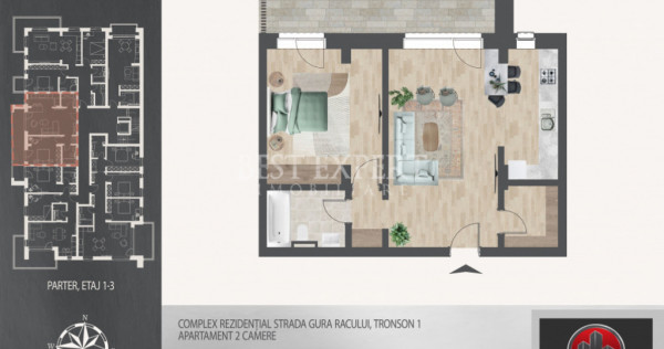 2 Camere | Direct Dezvoltator | &Icirc;ncălzire Pardoseala