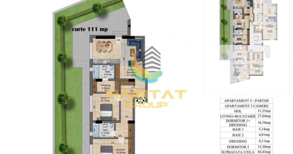Ocazie 3 camere Curte 111 mp la 10 minute de metrou Brancoveanu