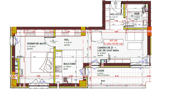 Apartament 2 camere semifinisat 50 mp,logie 10 mp, lift in Floresti