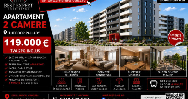 2 Camere Moderne | Parcare BONUS la Avans 50% | &Icirc;ncălzire