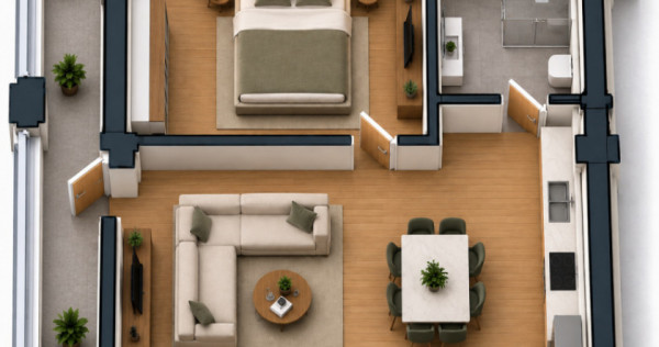 Apartament 2 camere, 54 mp utili Preajba 0% comision la cump