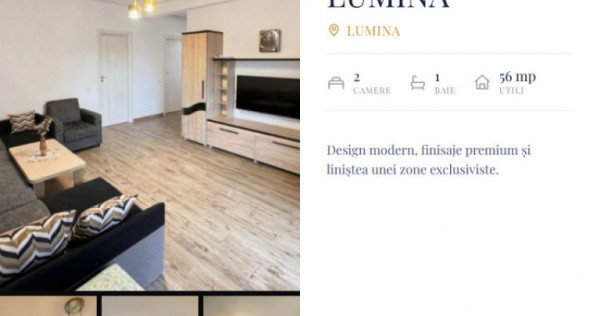 Apartament de v&acirc;nzare in LUMINA &ndash; mobilat și utilat comp