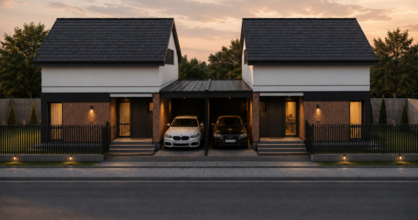 Duplex 4 camere despartit prin carport - Asfalt - Mosnita