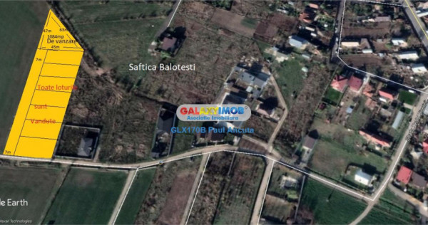 Teren Balotesti Saftica 1250 mp str Lacului cu utilitati apr