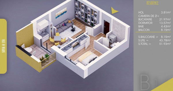Apartament 2 camere, metrou, Pallady,