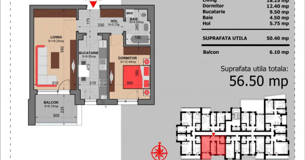 Apartament 2 Camere Decomandat Sector 4 Grand Arena 56.5Mp