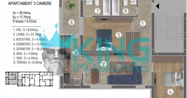 Cavar Residence-Dealul Cucului | 3 camere | 2 bai | etaj 2 |