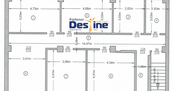 Clădire birouri + apartament 4C D+P+1+M 500 mp UTILI - Podu