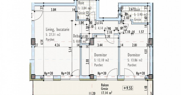 Apartament de 3 camere, semidecomandat, bloc nou, zona Pod I