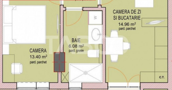 COMISION 0% Apartament decomandat 2 camere etaj 2 in Sibiu D