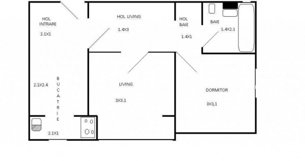 Apartament de vanzare trivale 2 camere complex 1