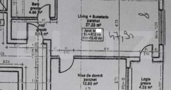 Apartament 2 camere, etaj intermediar, orientare Vestica, zo
