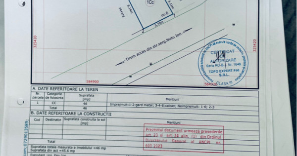 Teren in sectorul 5; 46.60mp