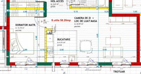 Apartament cu 2 camere, finisat, 58 mp utili, parter inalt,