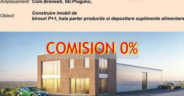 Comision 0% -Teren intravilan, 1016 mp, Branesti - la 28 km