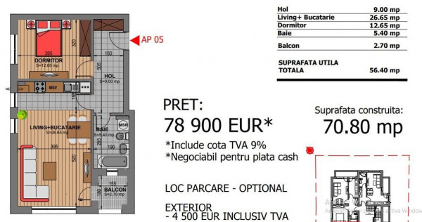 Studio generos, 10min metrou Ap. Patriei