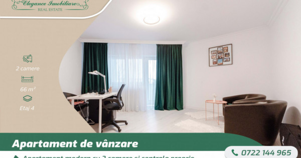 Apartament modern cu 2 camere si centrala proprie, zona 700