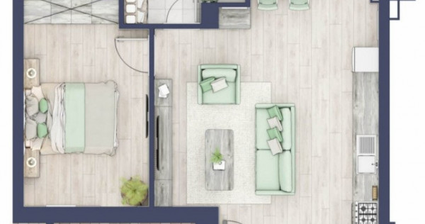 Apartament 2 camere, semidecomandat, 52,50 mp, zona Turnisor